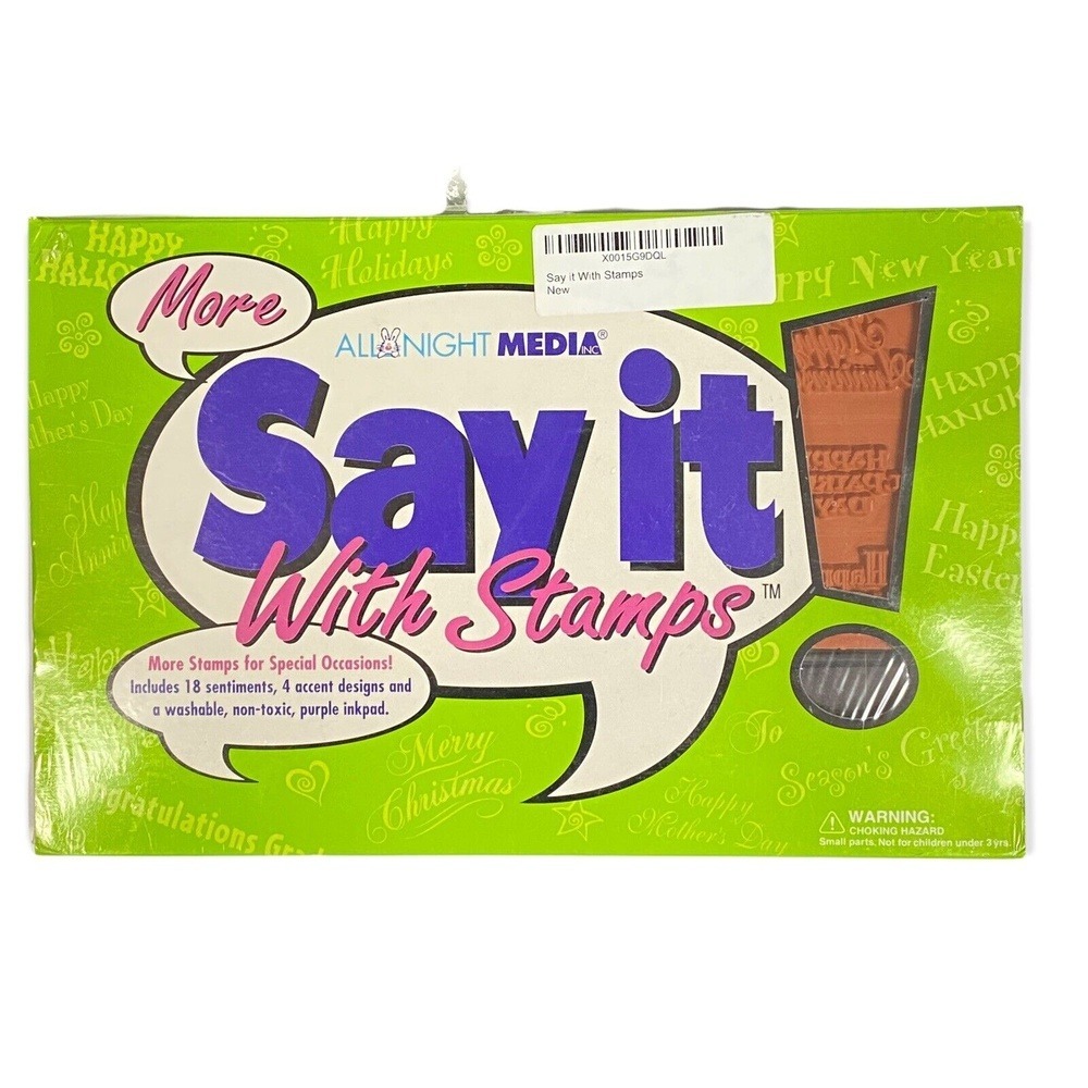 All Night Media More Say It With Stamps Card Making Crafting Kit Purple Inkpad‎